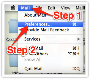 opening Mac Mail preferences